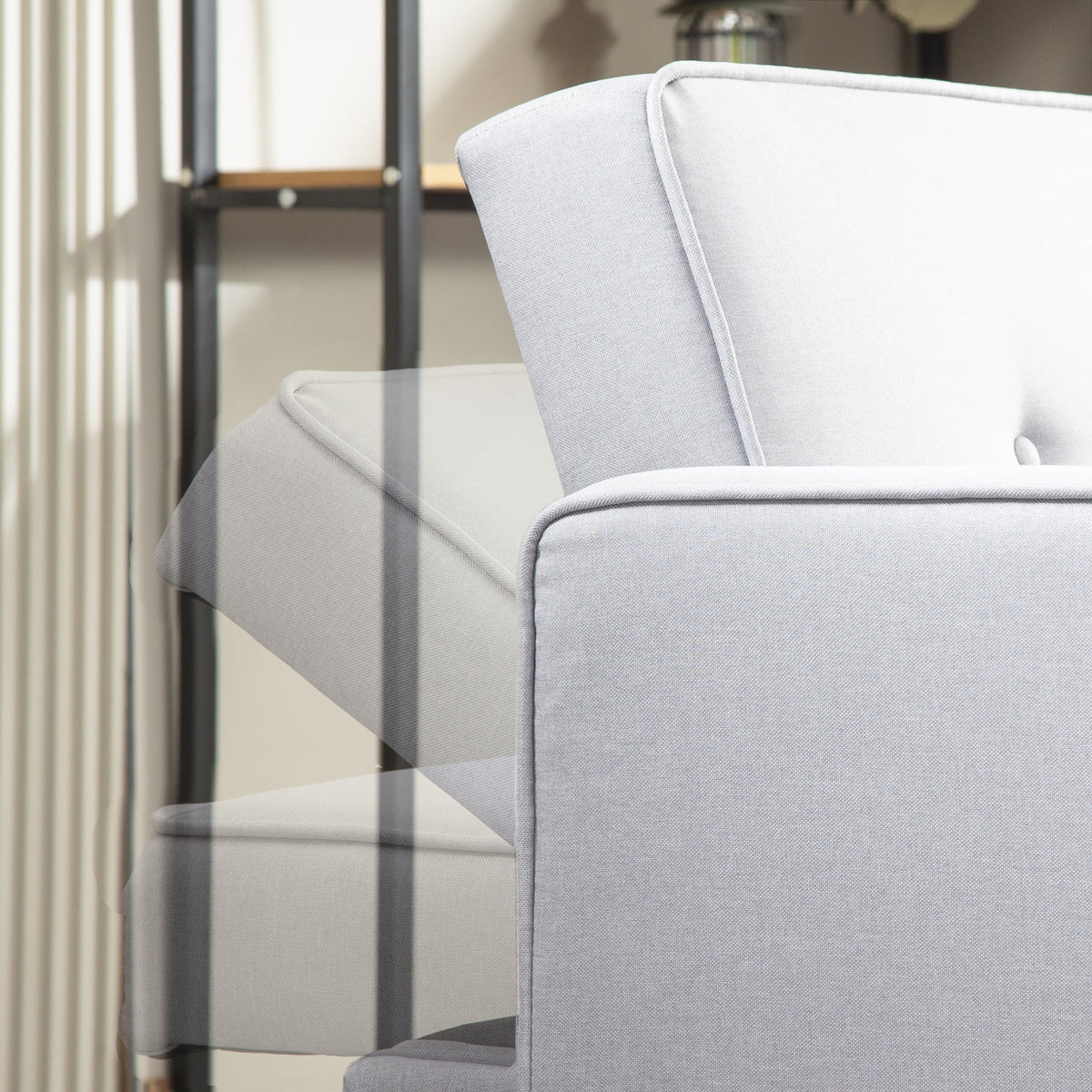 Linen Futon Sofa Bed with Armrests Y24154