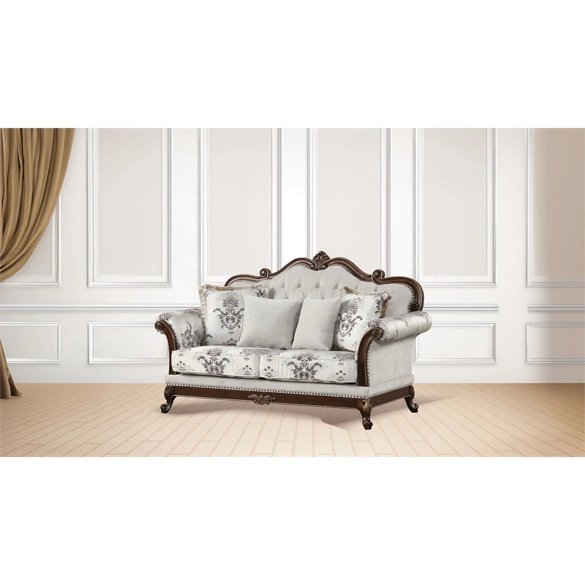 White 2PC Tufted Living Room Set S942