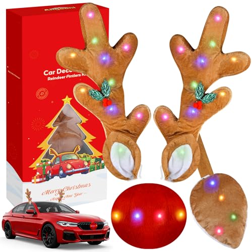 17 Inch LED Reindeer Antlers Car Decoration T9355