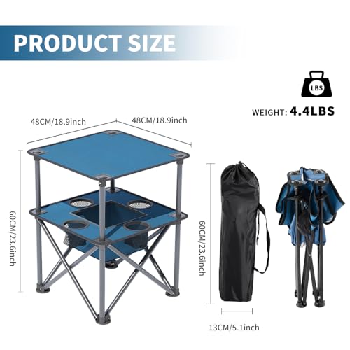 Folding Camping Table with 4 Cup Holders and Travel Bag K204171
