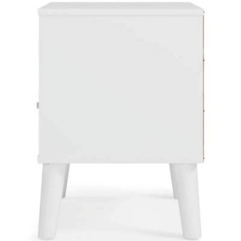 Two-tone Brown White Nightstand V458
