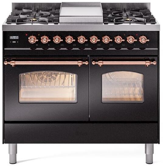 40 Dual Fuel Propane Gas Range in Black with Copper Trim K757229