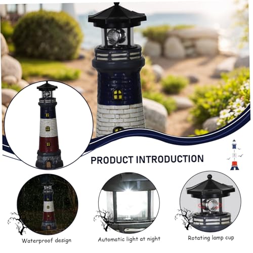 15" Waterproof Resin Lighthouse Solar Light C123