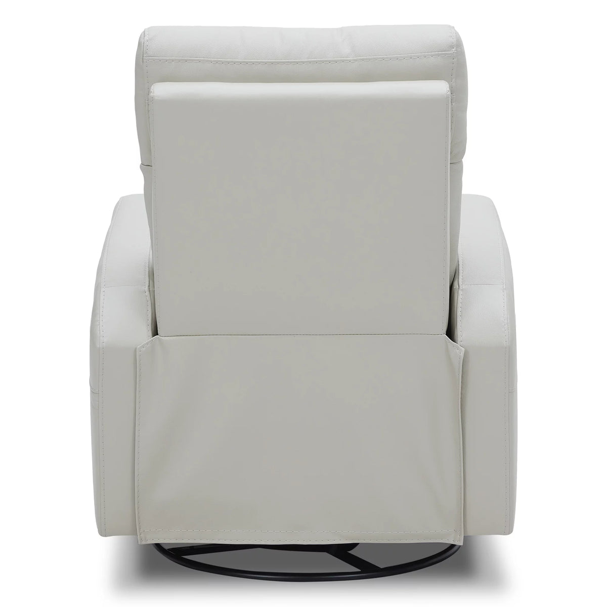 White Leather Power Swivel Glider Recliner L65696