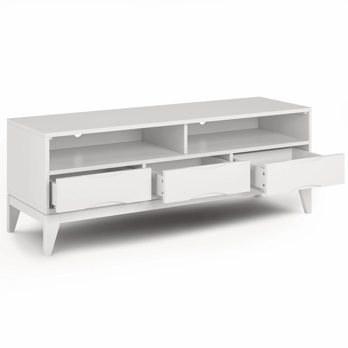White 60 inch Wide Solid Hardwood TV Media Stand Z11066