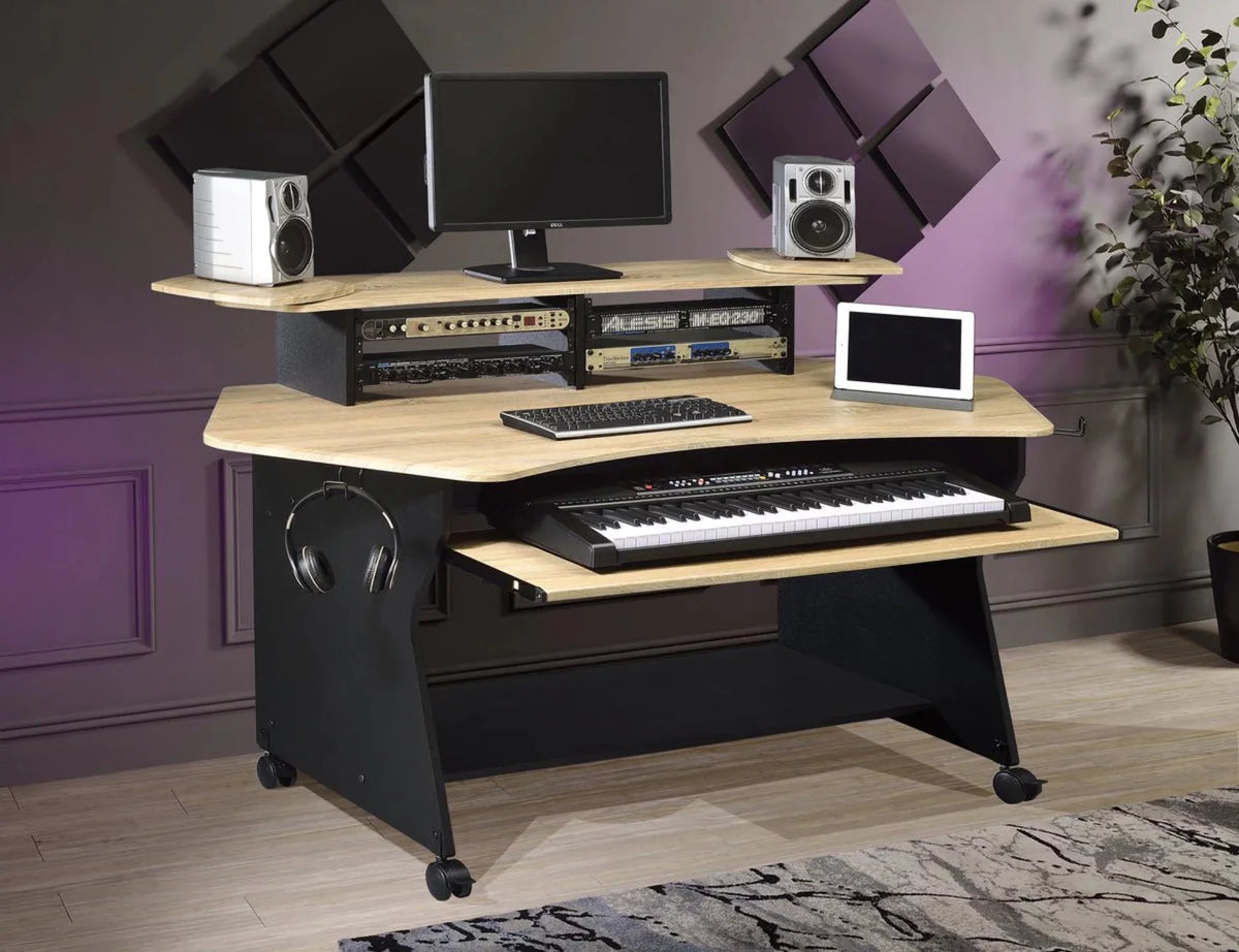 Music Recording Studio Desk Workstation with 2 x 4U Rack V629408