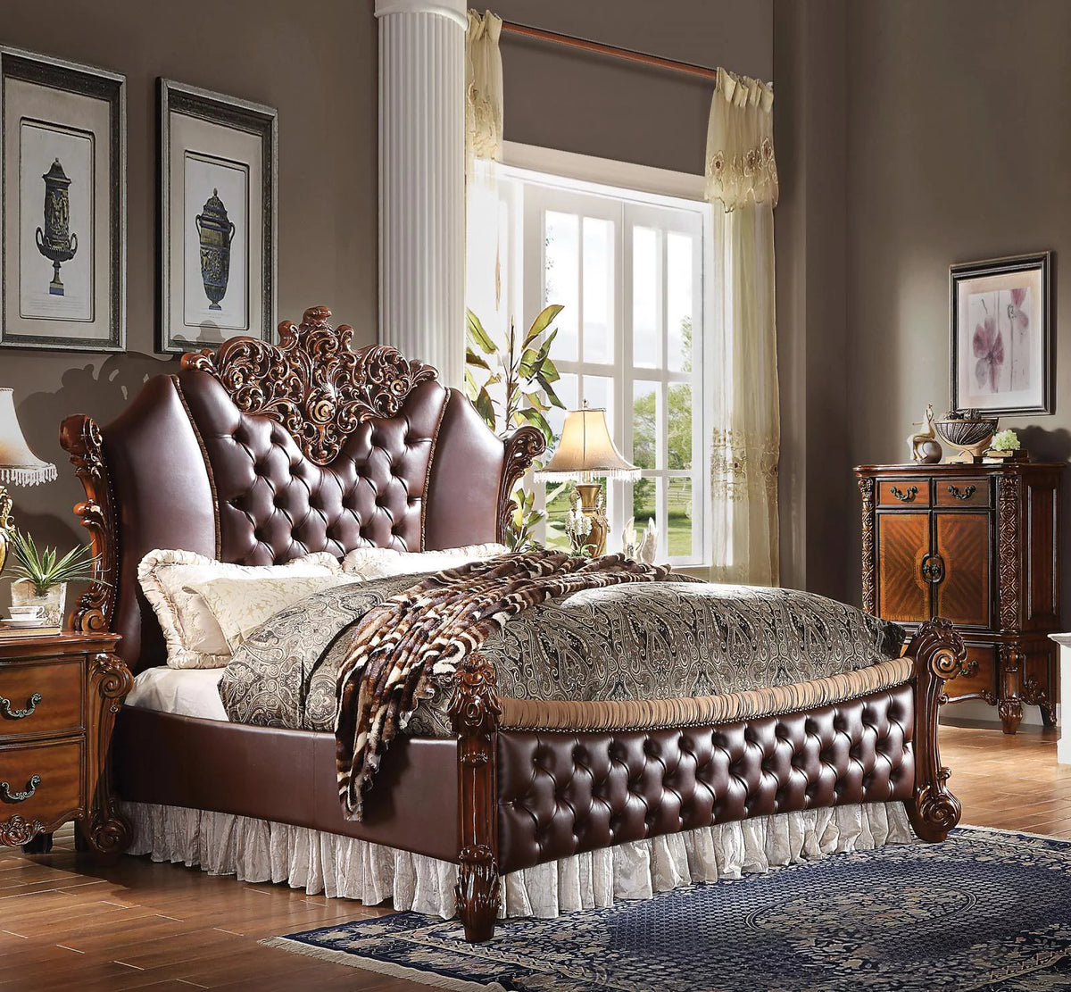 PU Cherry Padded King Bed I649527