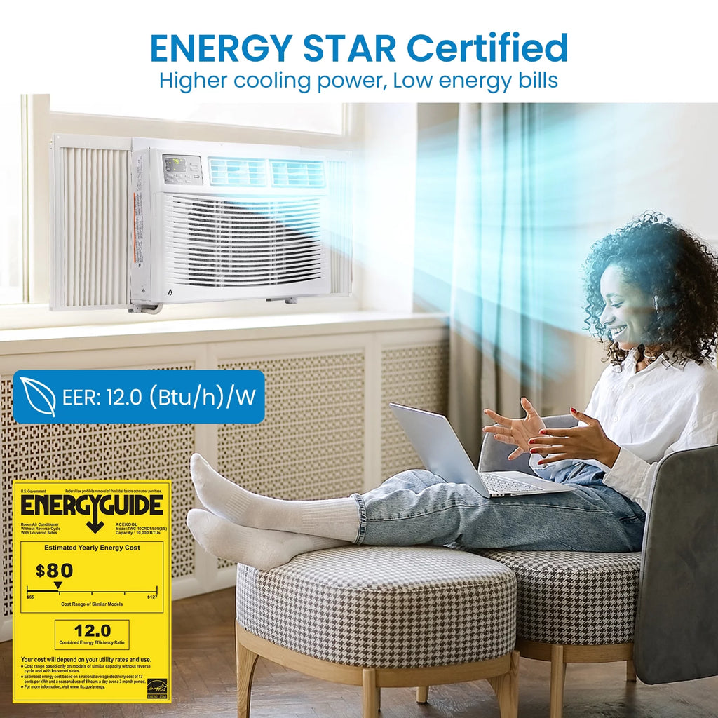 6000 BTU White Window Air Conditioner with Remote U643