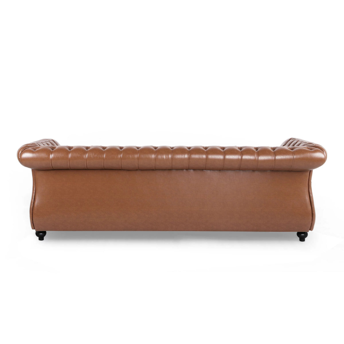 Cognac Brown Faux Leather 3 Seater Sofa H46706