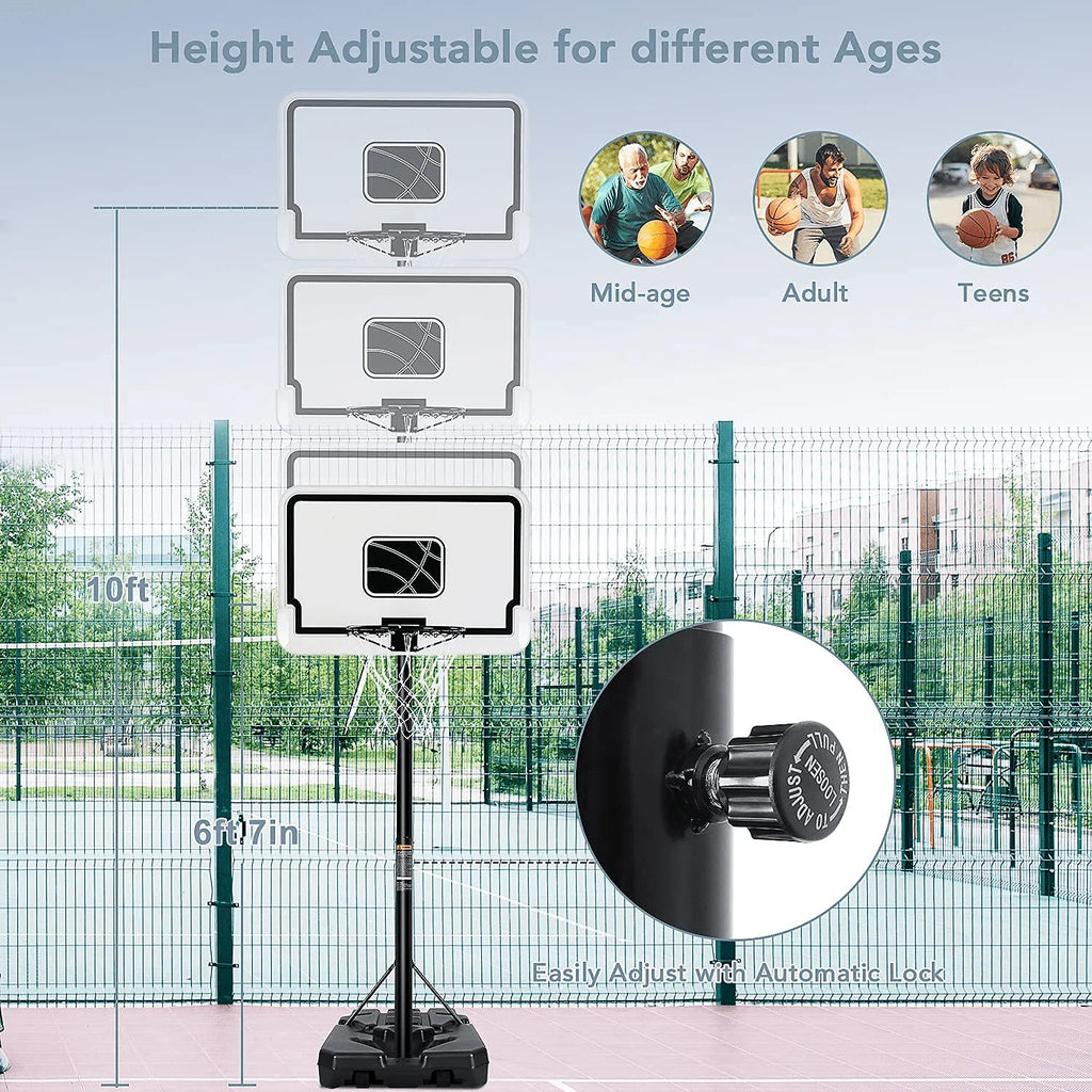 44'' Portable Height Adjustable Basketball Hoop Q6558
