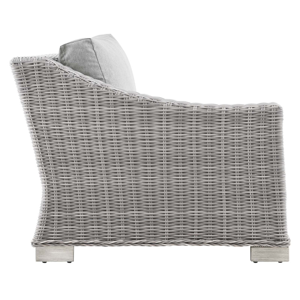 Grey Rattan Wicker Corner Chair E1549