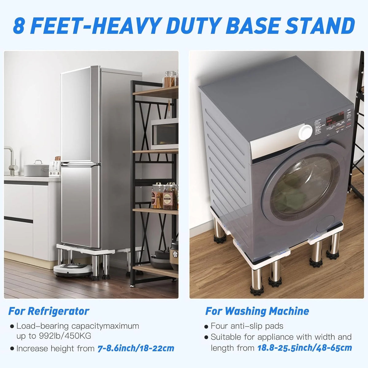 Heavy Duty 8 Stainless Steel Feet Dual Tube Stand F611