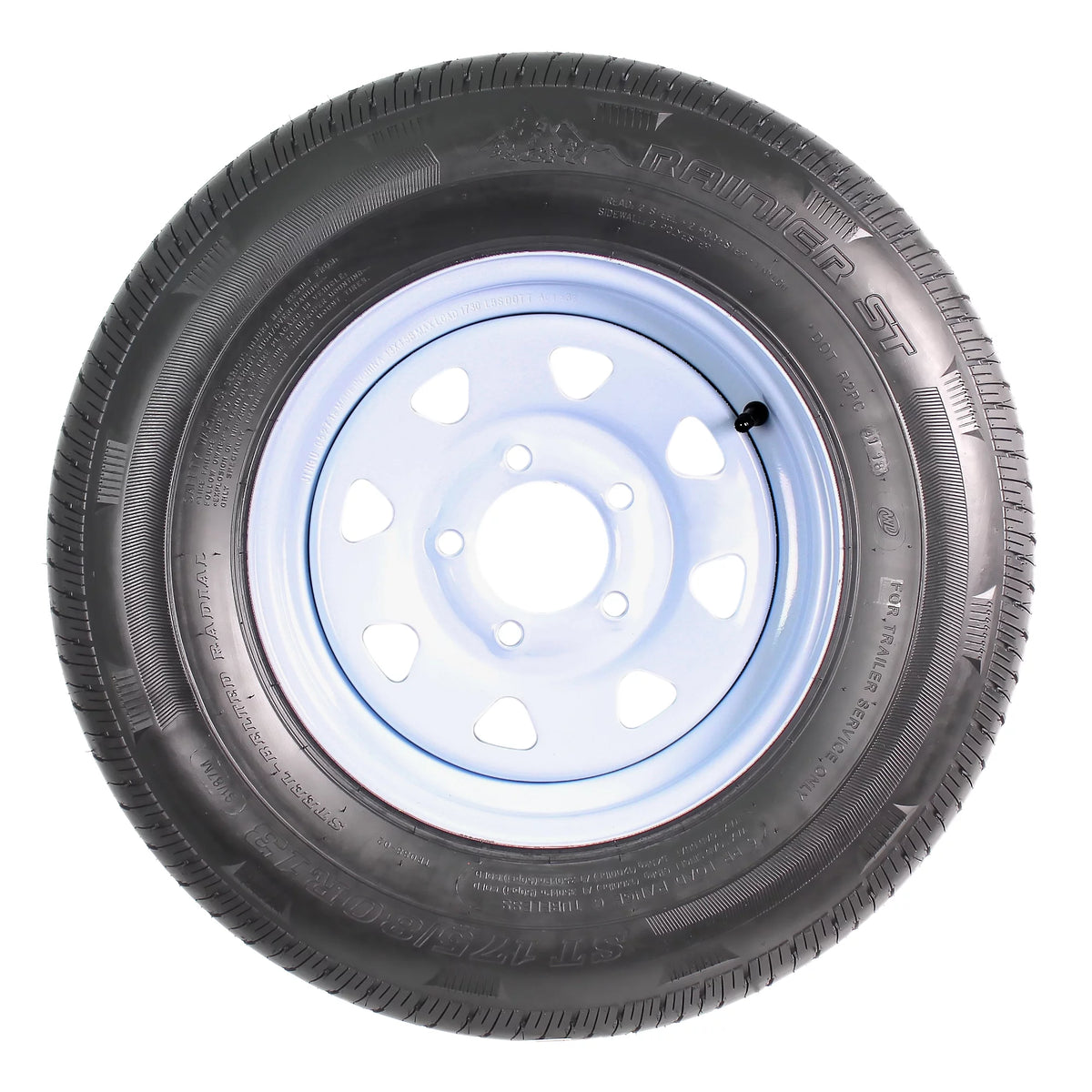 2-Pack Radial Trailer Tire On Rim ST175/80R13 13 in. LRC 5 Lug White Spoke Wheel D7537