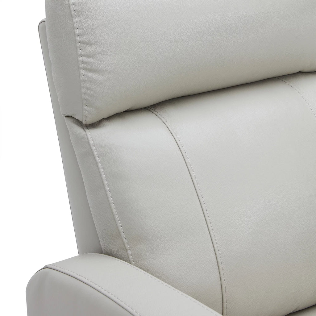 White Leather Power Swivel Glider Recliner L65696