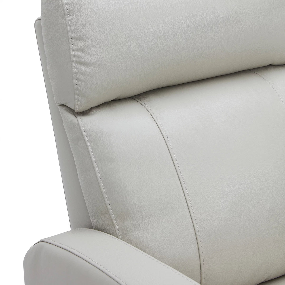 White Leather Power Swivel Glider Recliner L65696
