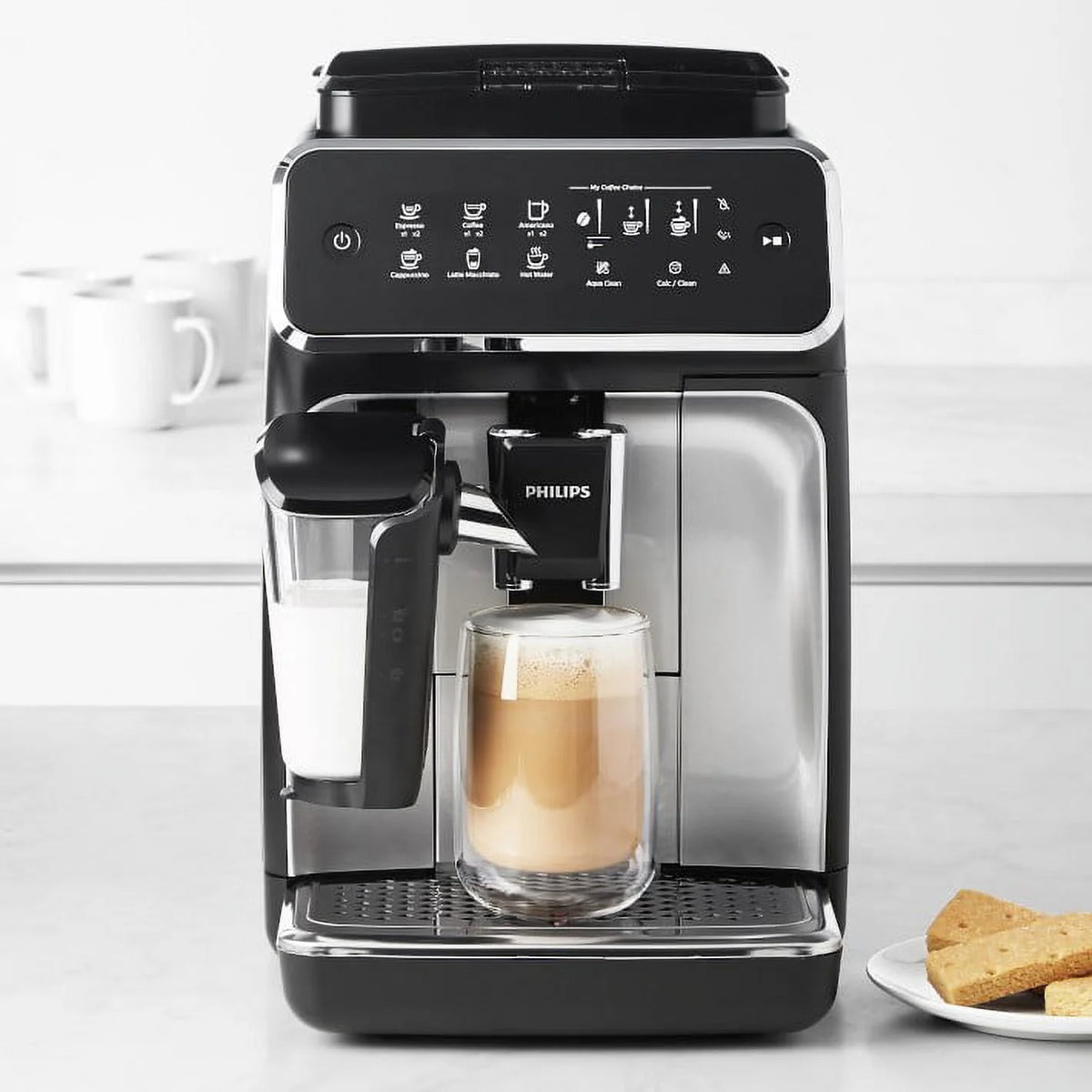 Fully Automatic Espresso Machine with LatteGo, Silver X3739