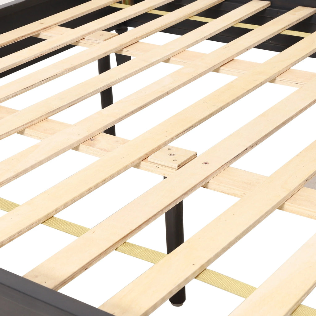 Acacia Wood and Rattan Queen Bed P82428