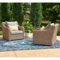 2-Pack Outdoor Lounge Chairs with Cushions and Patio Cover J4907