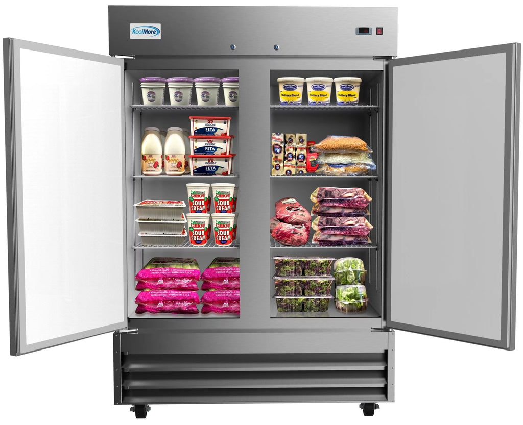 54 in Two Door Stainless Steel Reach-in Refrigerator Cooler T1774