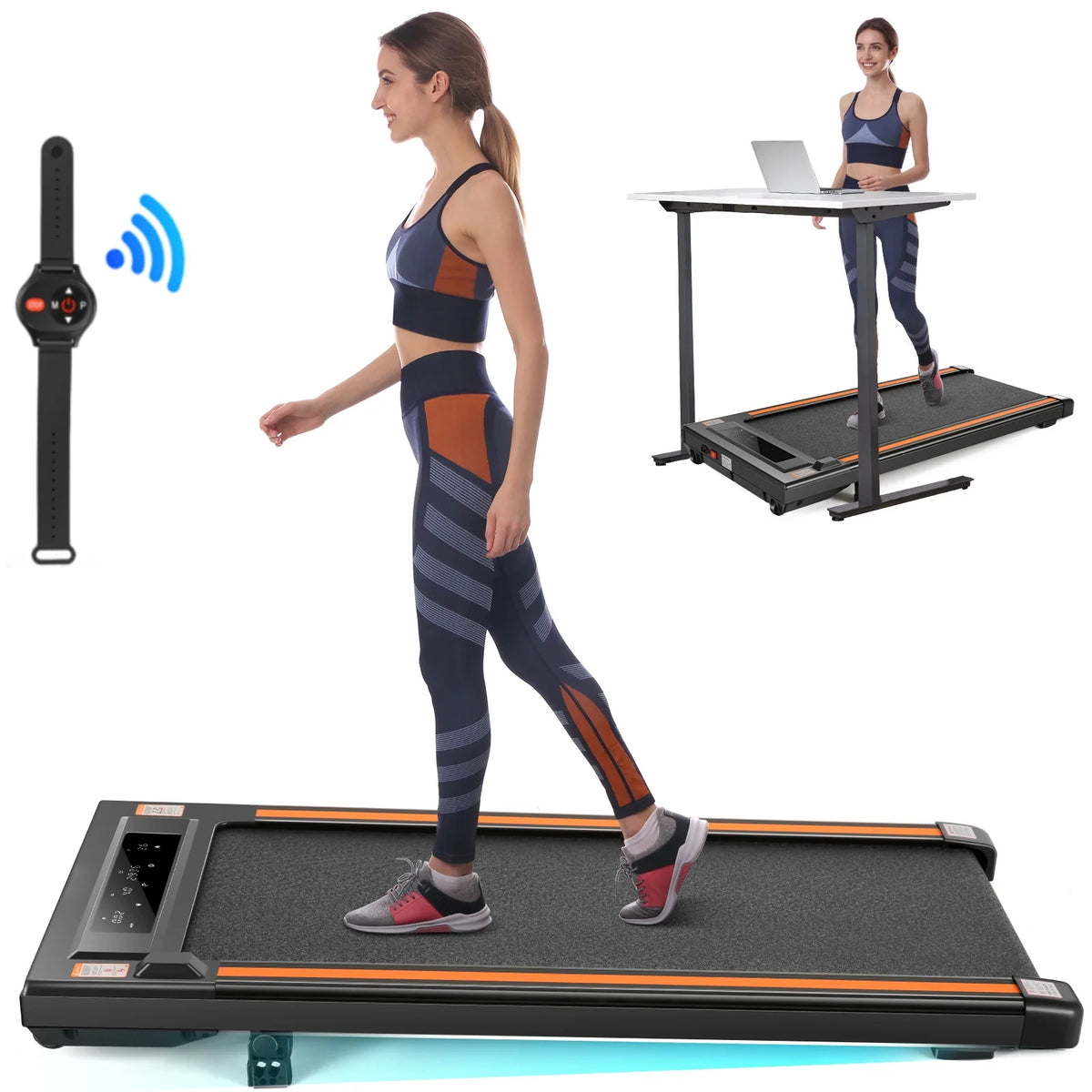 2.5HP Walking Pad Under Desk Treadmill with Remote Control R60883