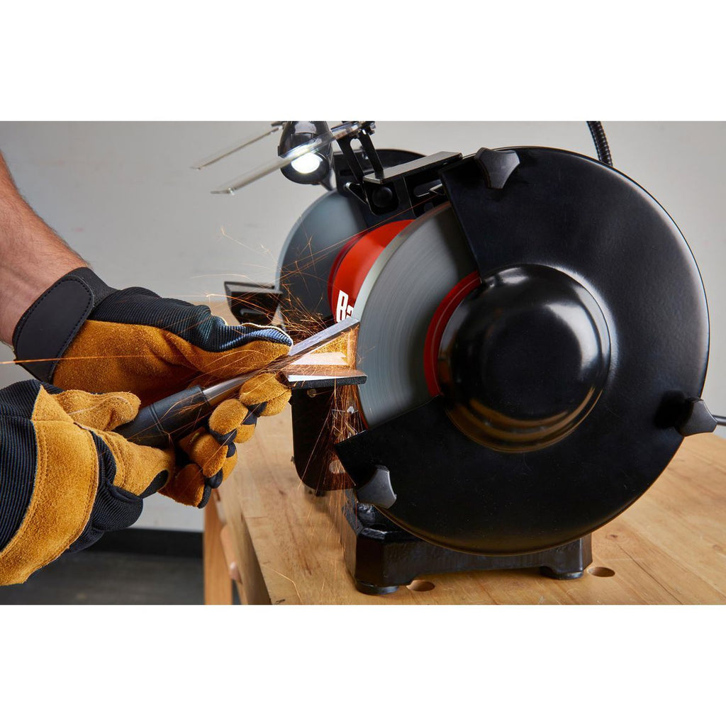 8 in. Variable-Speed Bench Grinder with LED Work Light E262