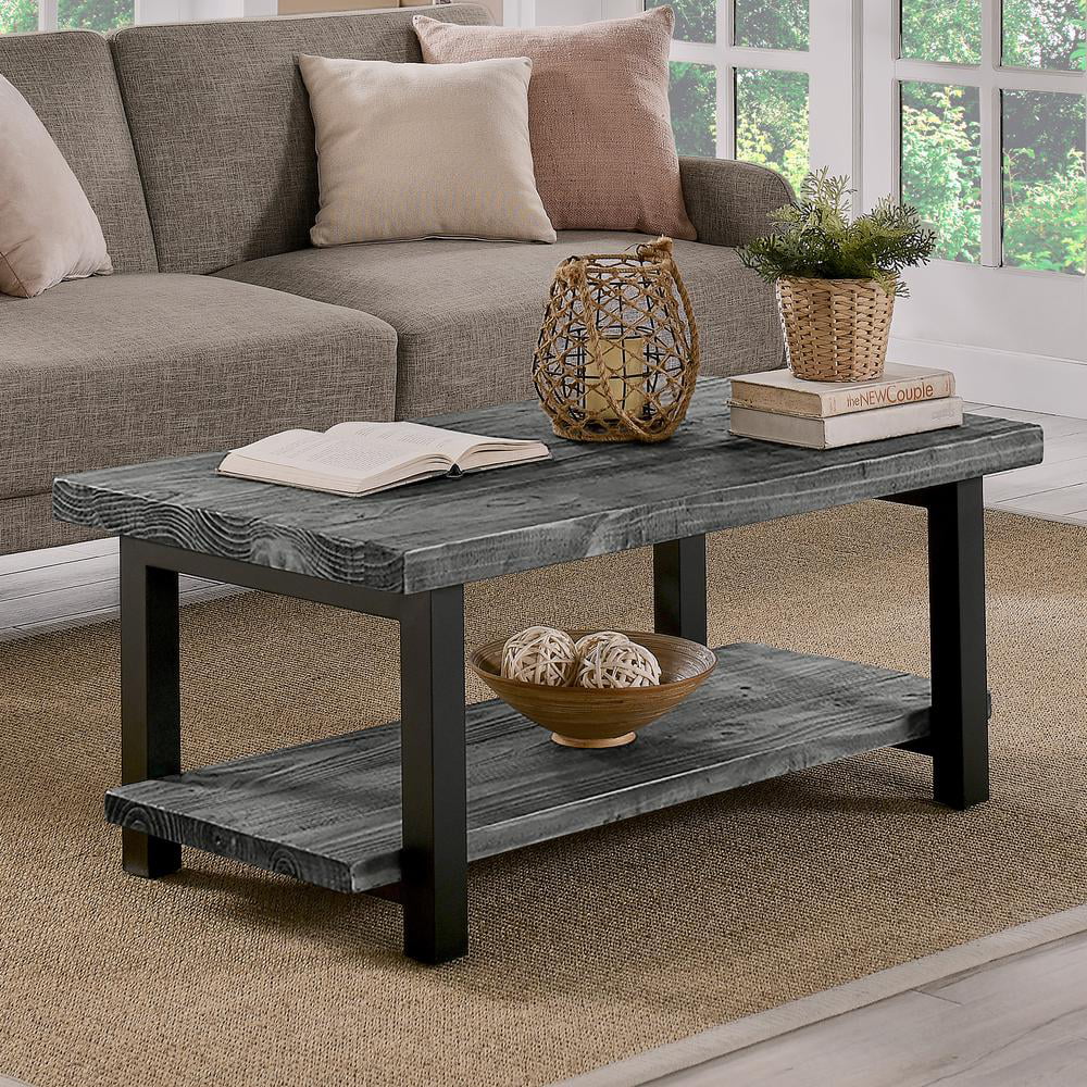 42" Metal and Reclaimed Wood Coffee Table A33240