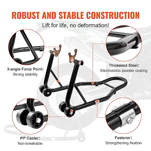 850lbs Motorcycle Stand Lift Front Rear Combo Black B41259