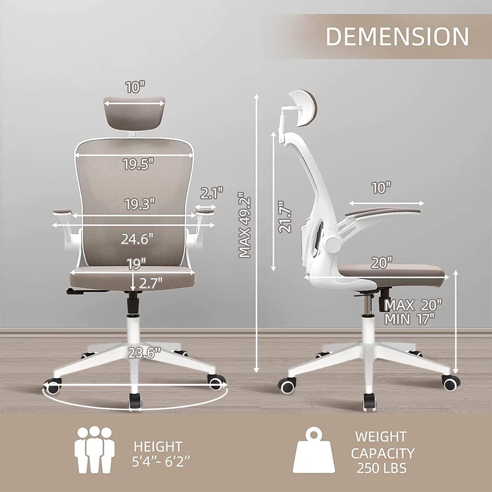 Ergonomic High Back Office Chair with Adjustable Headrest Lumbar Armrest V57005