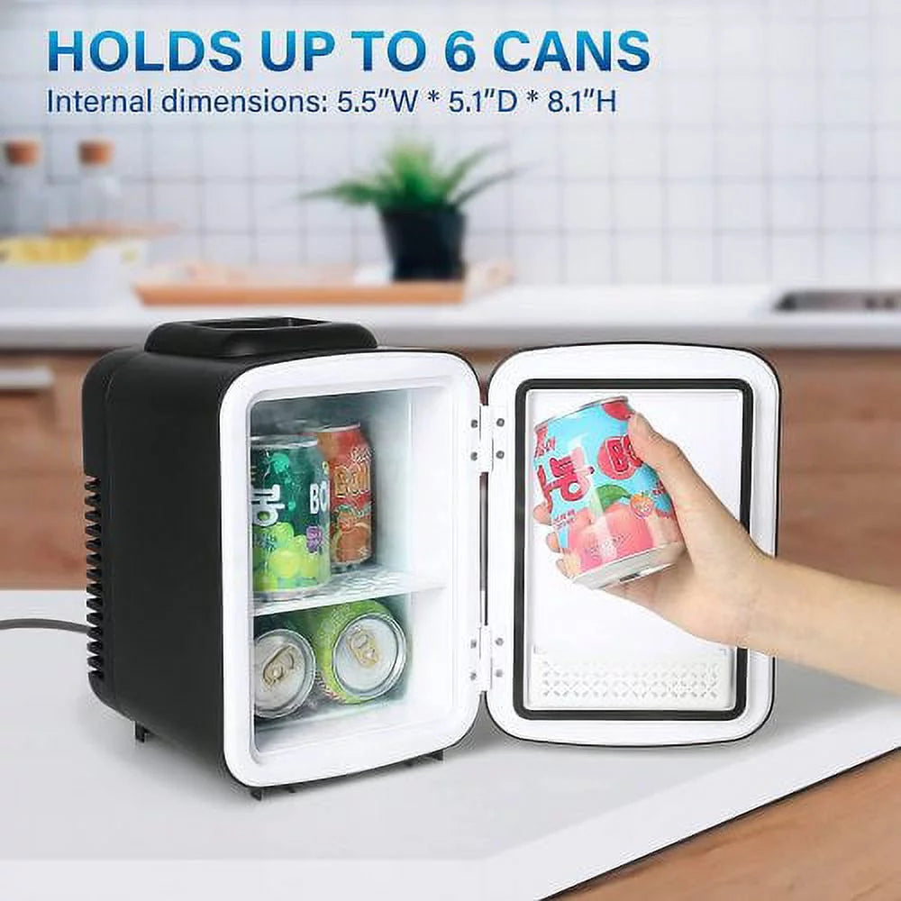 4L 6 Can Portable Cooler & Warmer Freon-Free Mini Fridge E3069