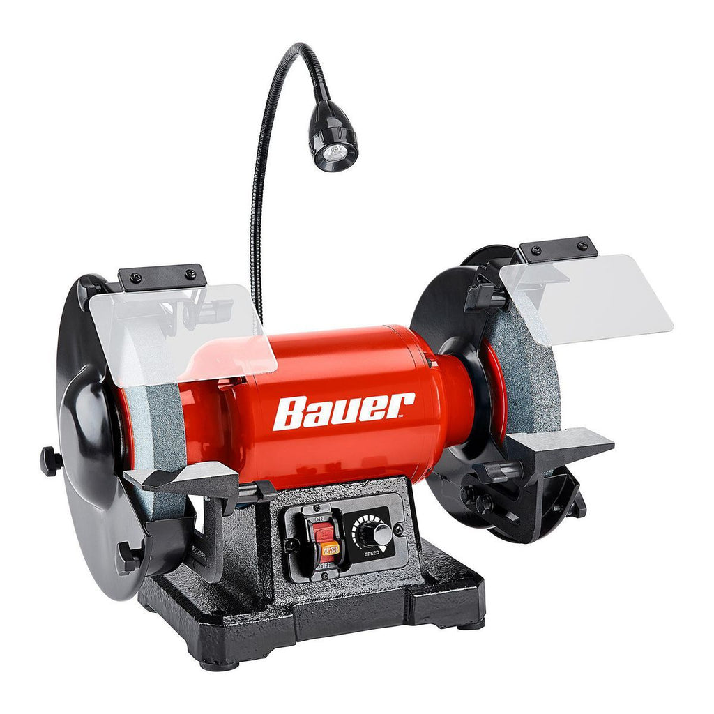 8 in. Variable-Speed Bench Grinder with LED Work Light E262