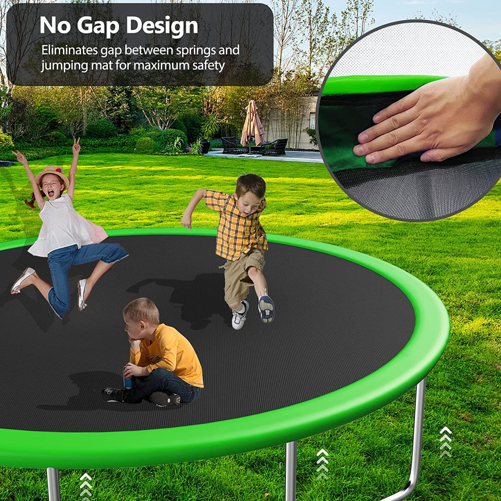 12/14FT Trampoline with Swing and Slide, 1000LBS Capacity X361429