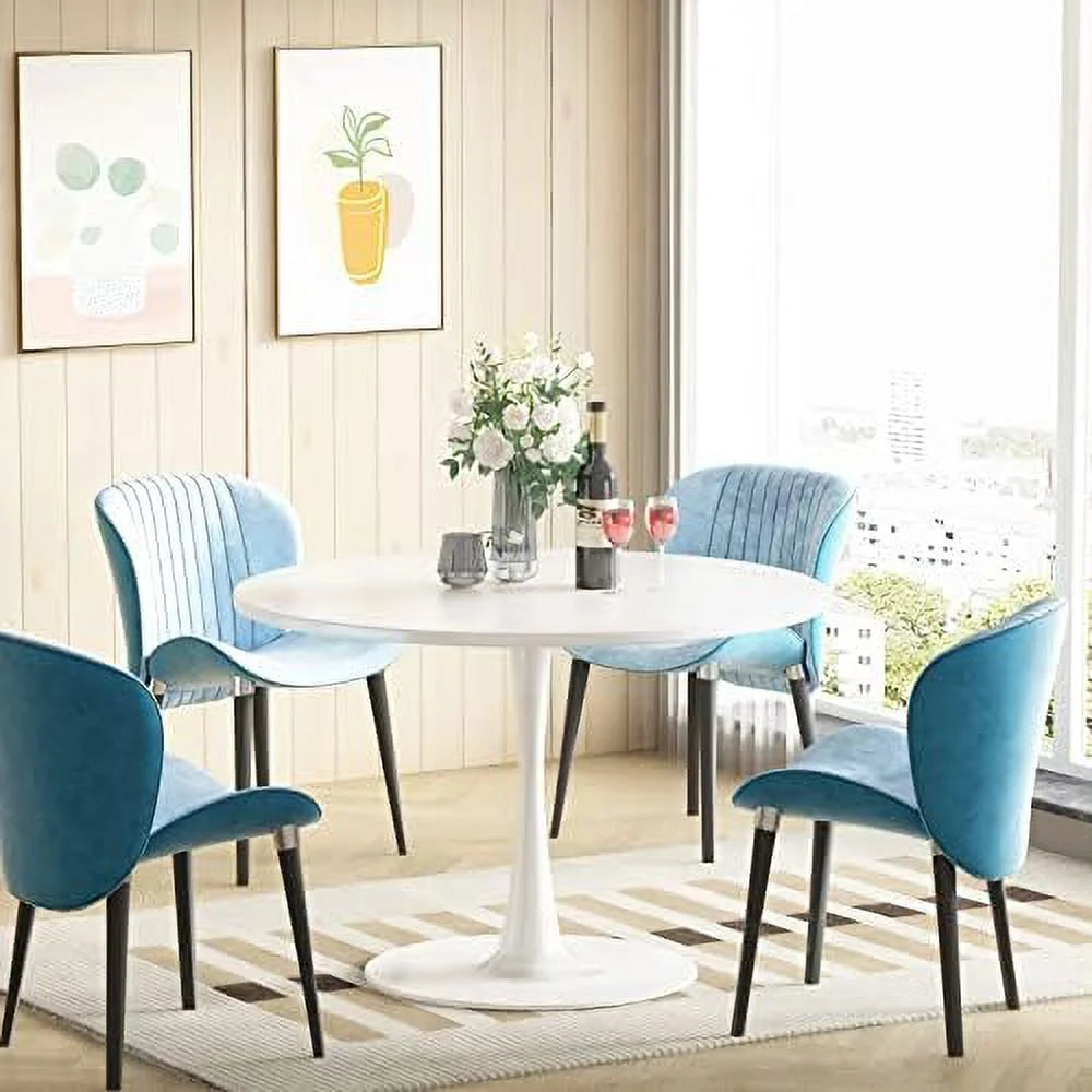 Black Round Dining Table 31.5" with Pedestal Base N644