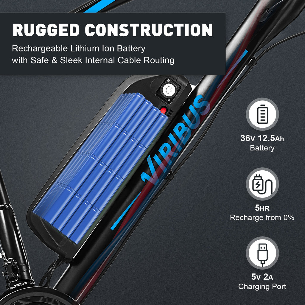 Electric Mountain Bike 26" 500W Fat Tire Blue C648523