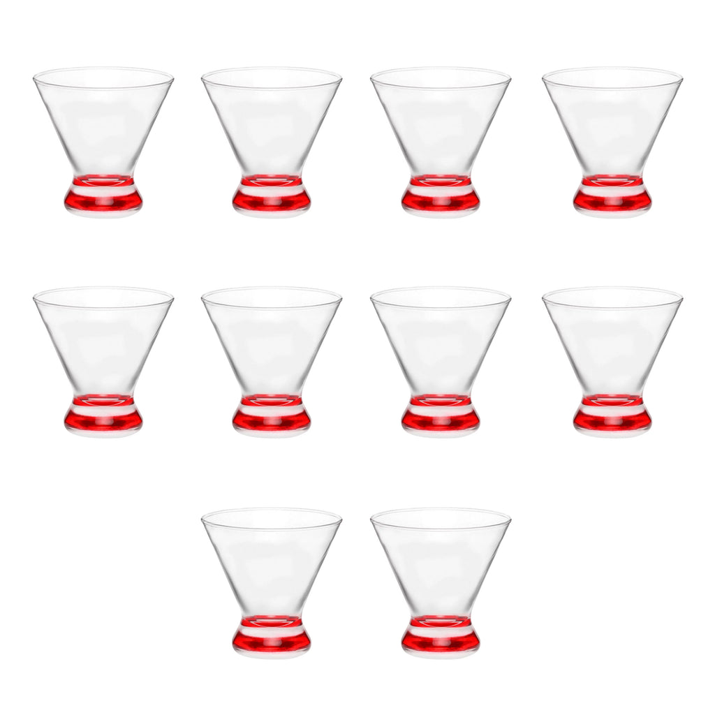 Martini Glasses 8.25 oz Set of 10 Red X8631