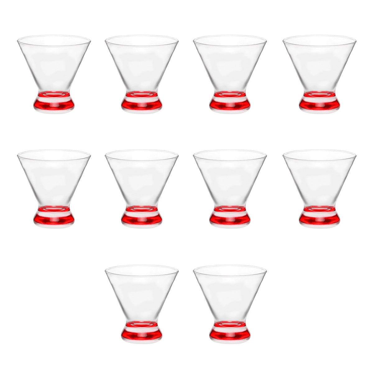 Martini Glasses 8.25 oz Set of 10 Red X8631