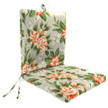 Grey Floral Rectangular Outdoor Chair Cushion with Ties G39890