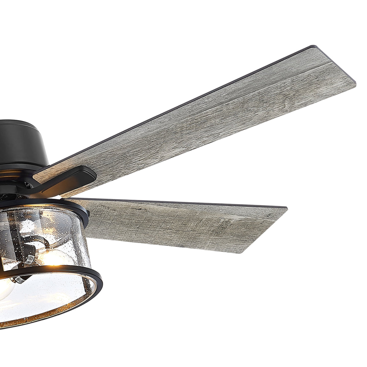 52" Matte Black Reversible Ceiling Fan with Light Kit P738848