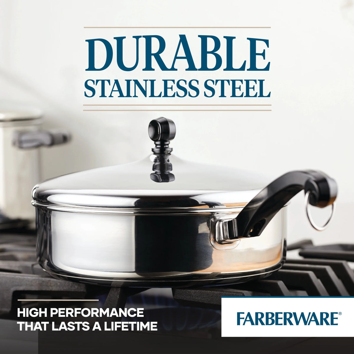 2.75 Quart Stainless Steel Saute Pan with Lid T472