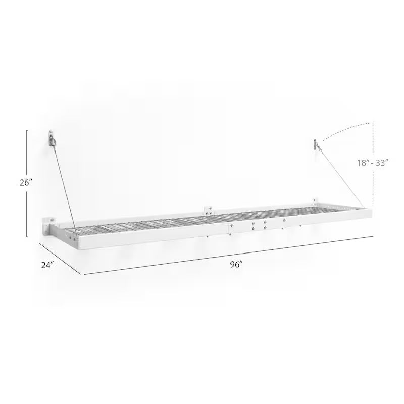 24 in. x 96 in. Steel Garage Wall Shelving in White V5094