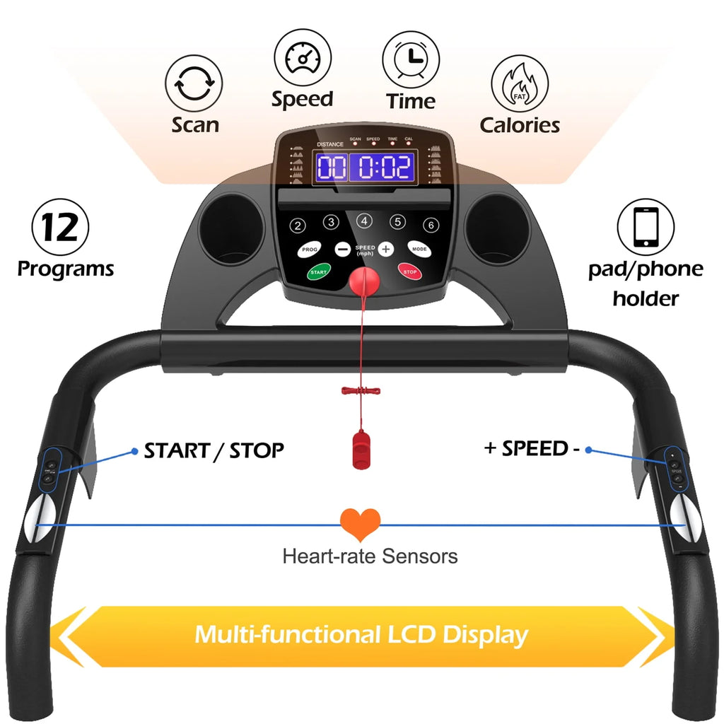 1.5HP Electric Folding Treadmill O558