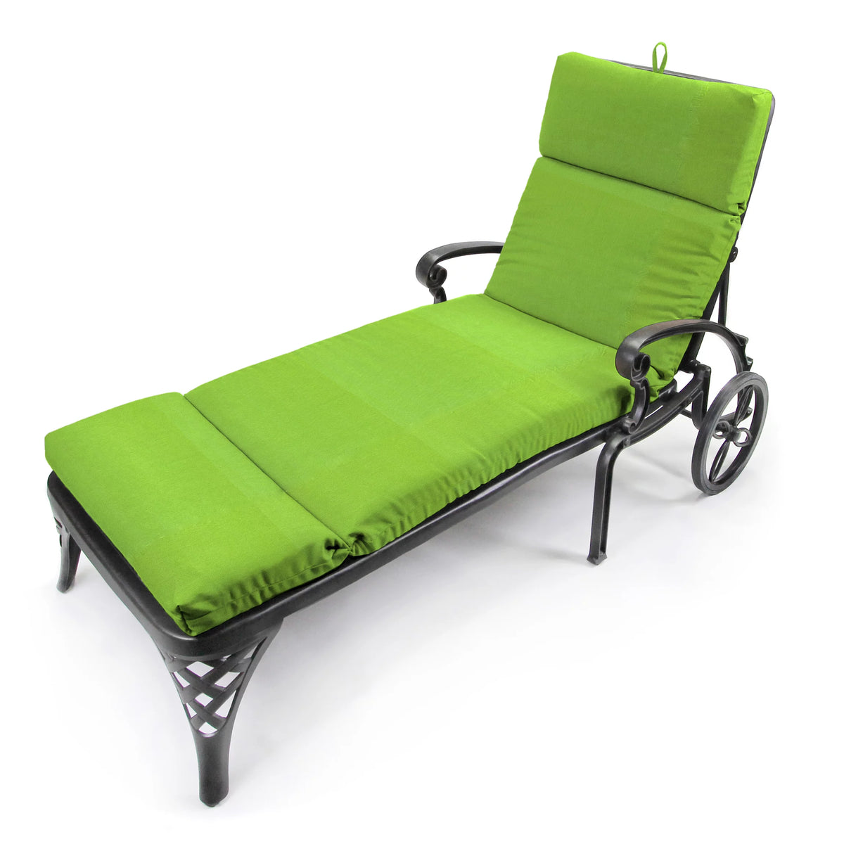 Yellow Rectangular Outdoor Chaise Lounge Cushion with Ties W3468