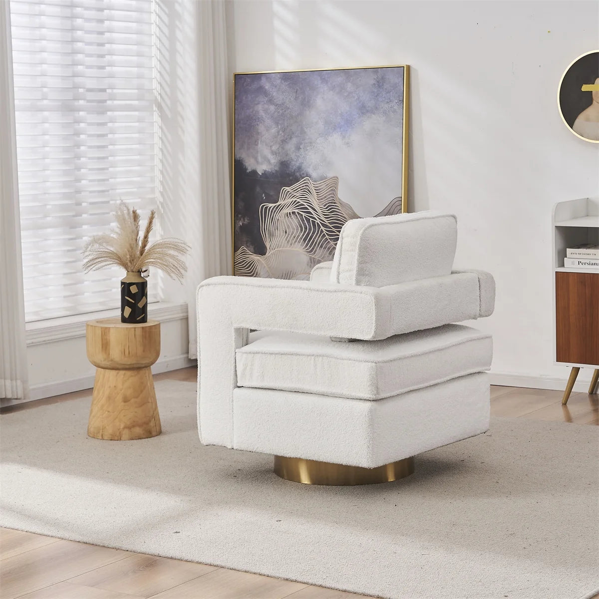 Modern Swivel Accent Barrel Chair A372891