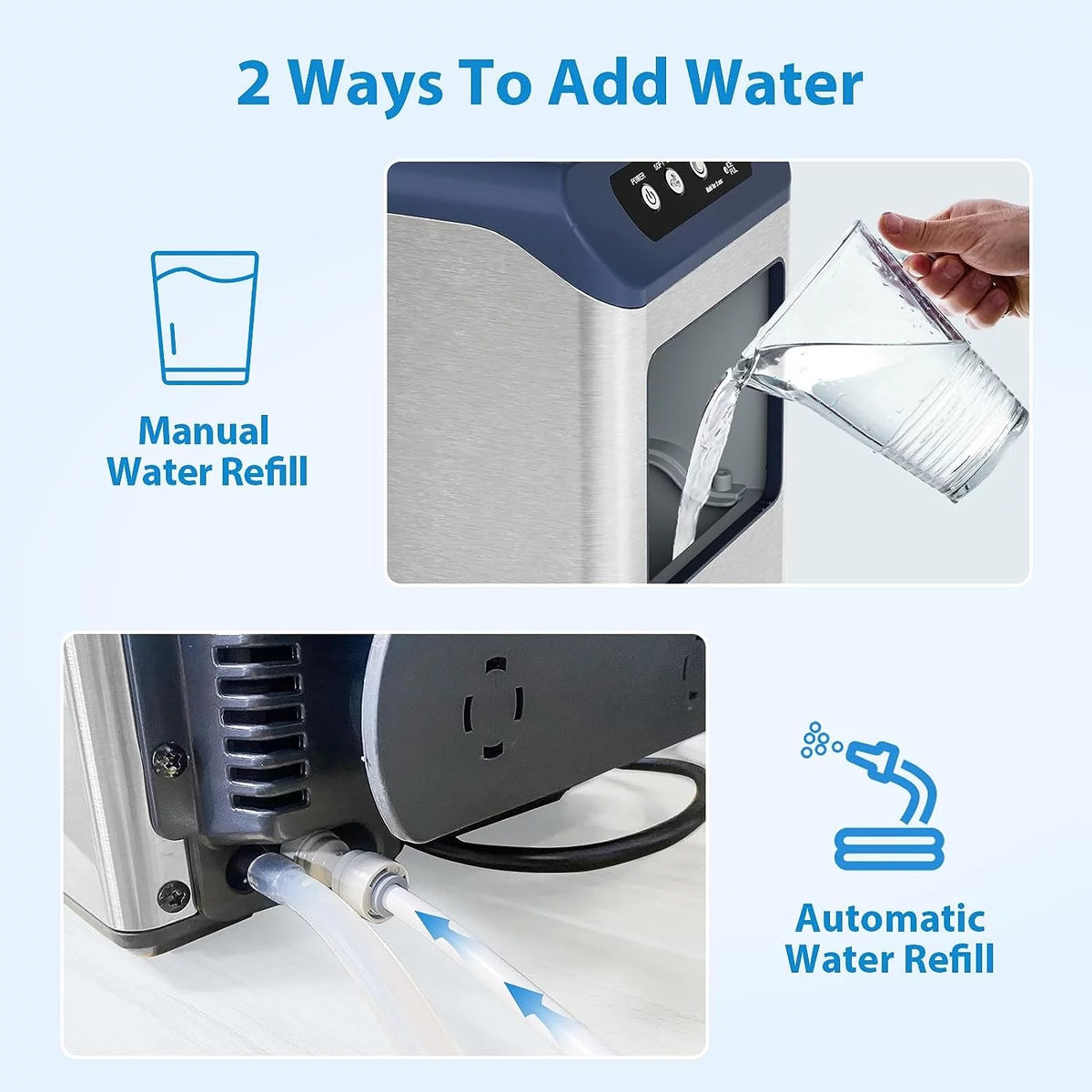 Nugget Ice Maker Countertop, 55 lbs/Day, Self-Cleaning, Stainless Steel X7546