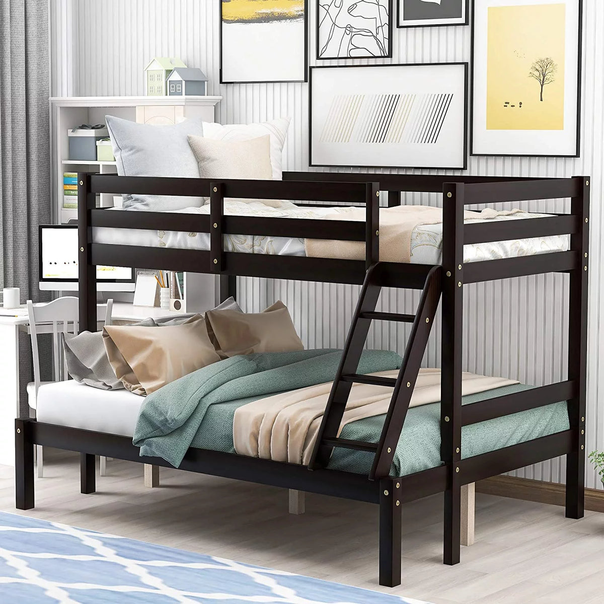 Twin Over Full Solid Wood Bunk Bed A210