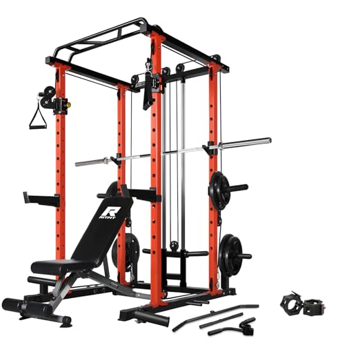 Multi-Function Squat Rack Power Cage with Cable Crossover System E741