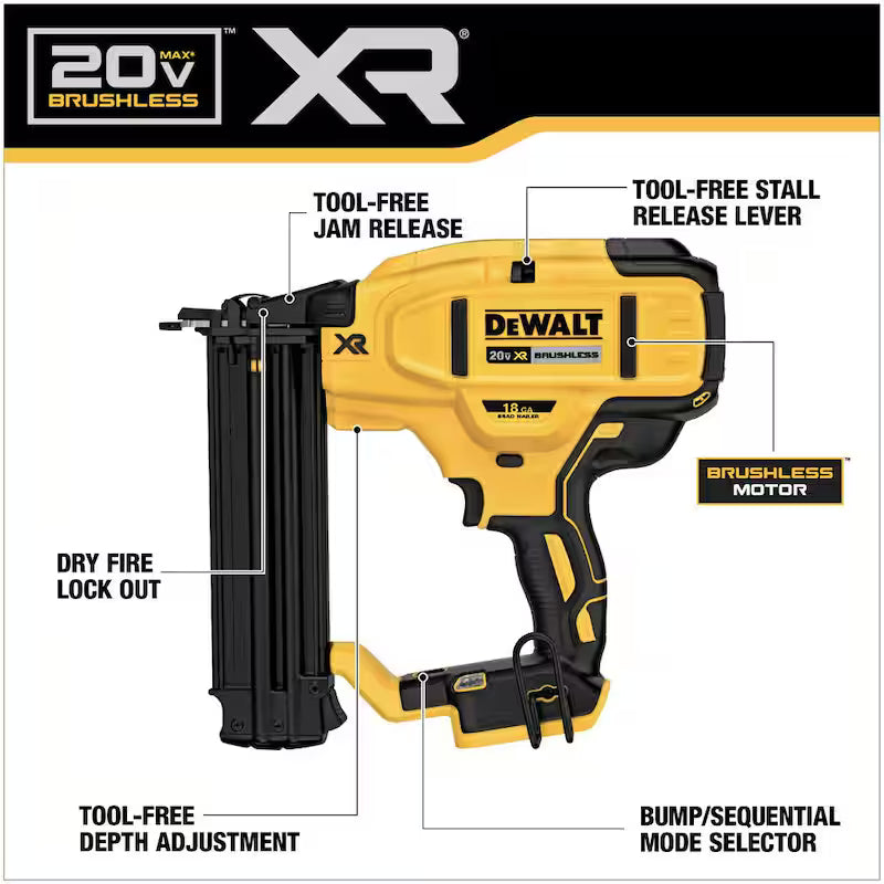 20V MAX Cordless 18-Gauge Brad Nailer J76162