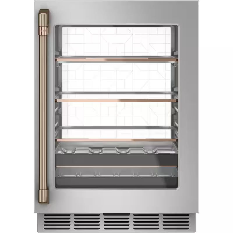 24 in. 14-Bottle Wine and 126-Can Beverage Cooler in Stainless Steel J845296