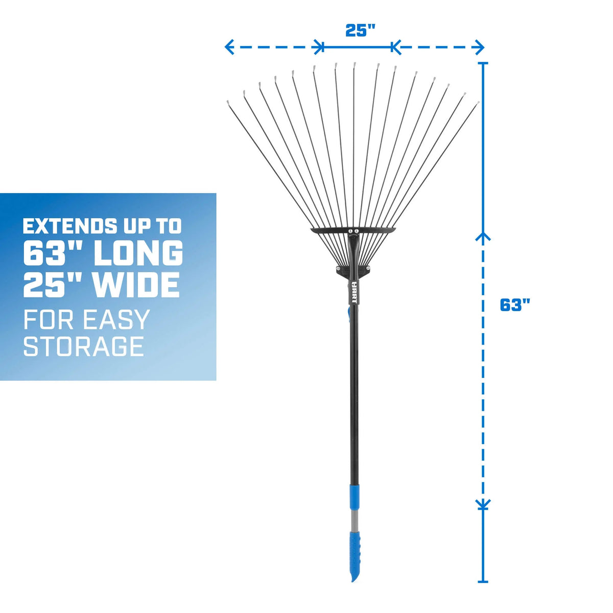 15-Tine Adjustable Leaf Rake with Telescoping Handle E115073
