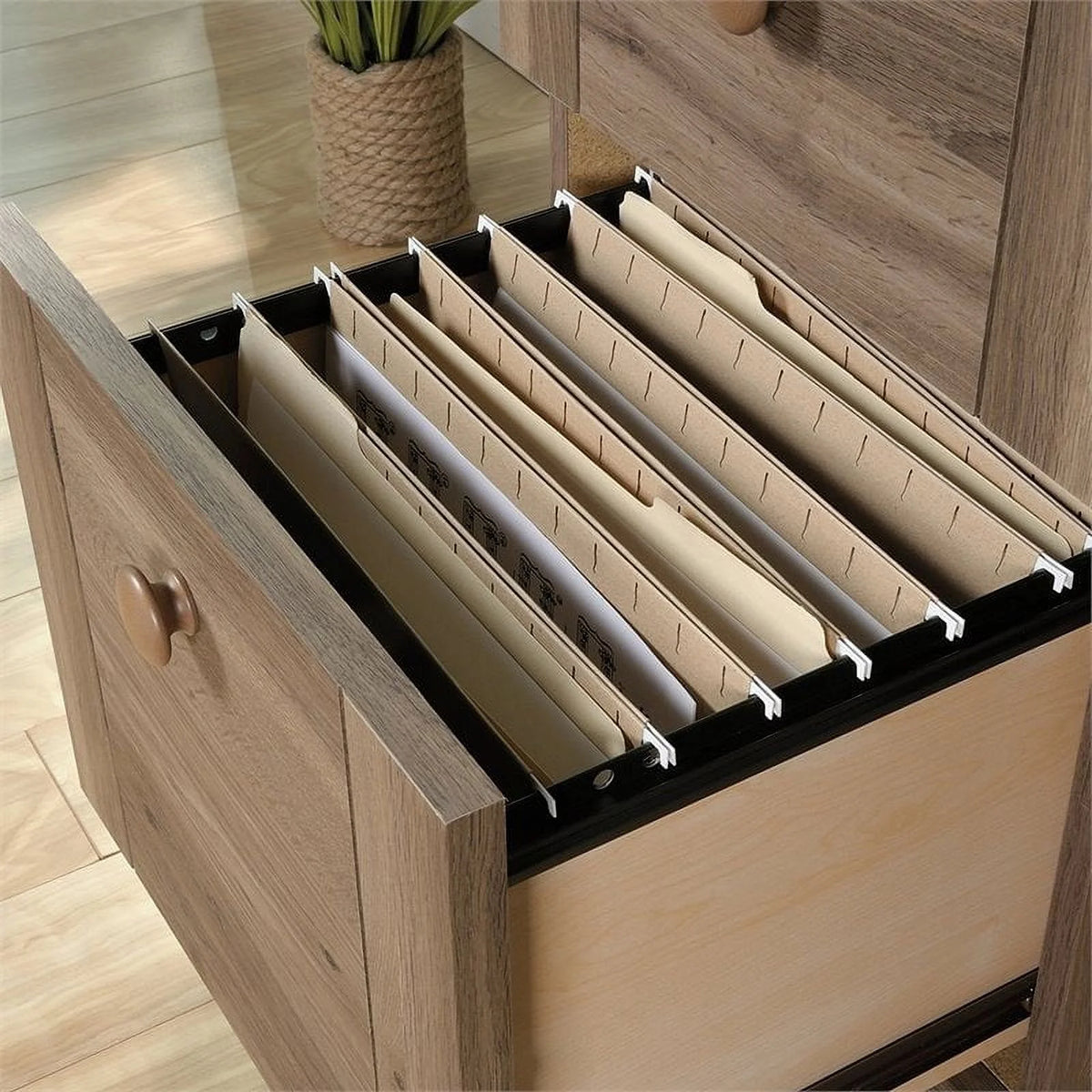 Engineered Wood Computer Desk in Salt Oak P43003