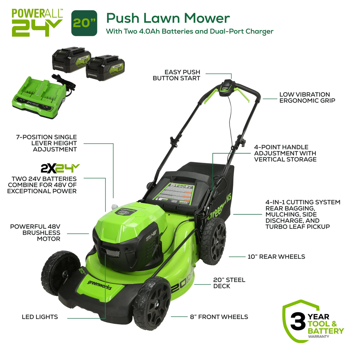48V 20 Battery-Powered Lawn Mower S26157